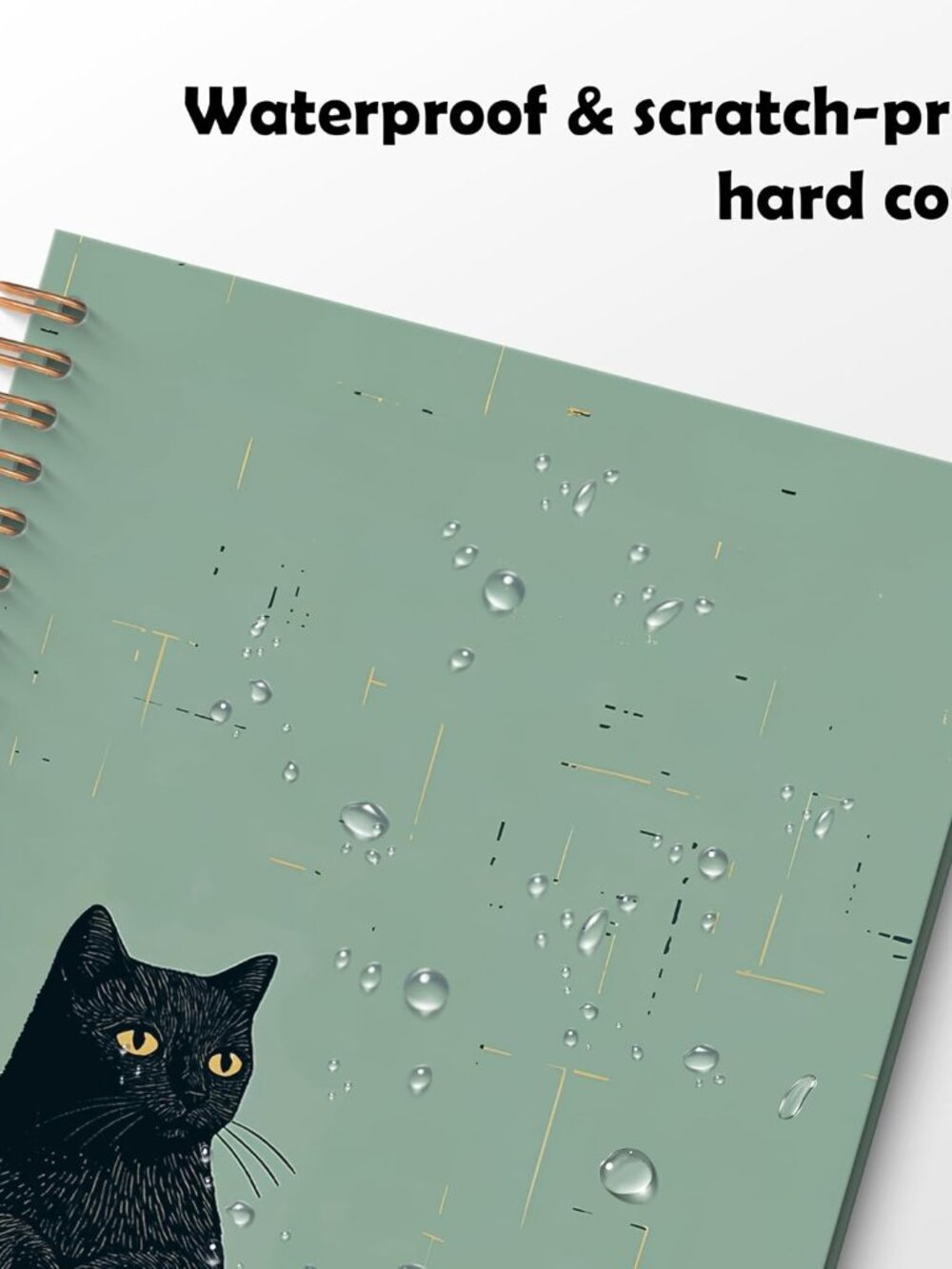 Vintage Coffee Black Cat Spiral Notebook, Black Cat Gifts Journal, Cats Lovers M - Picture 6 of 7